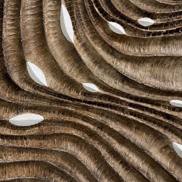 Carved 3D Wall Art - Textured Taupe Abstract Statement Wall Panel 120 x 80cm