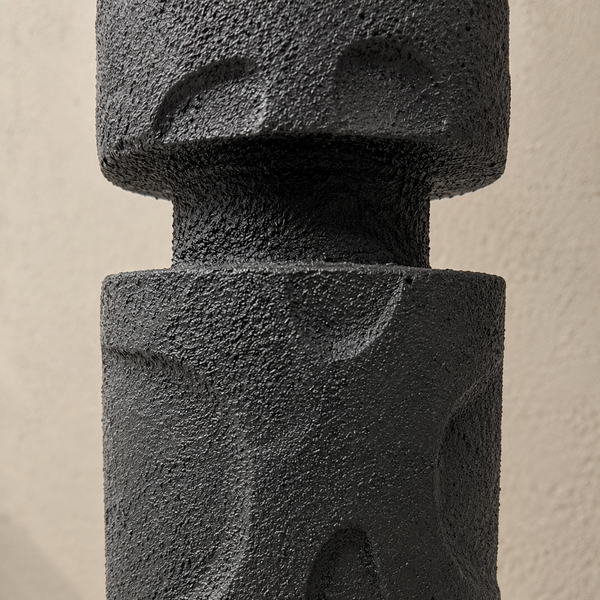 Decorative Display Plinth - Modern Black Sculptural Stand 42cm