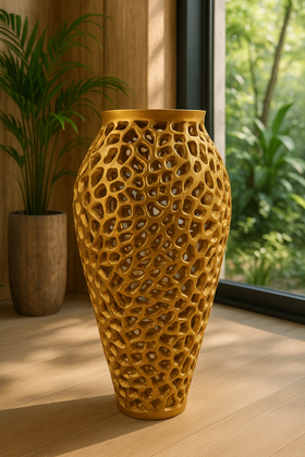 Golden Coral Aluminium Design Gold Vase 64cm