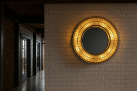 Aurora Halo Handcrafted Round Mirror Wall Lamp 90cm