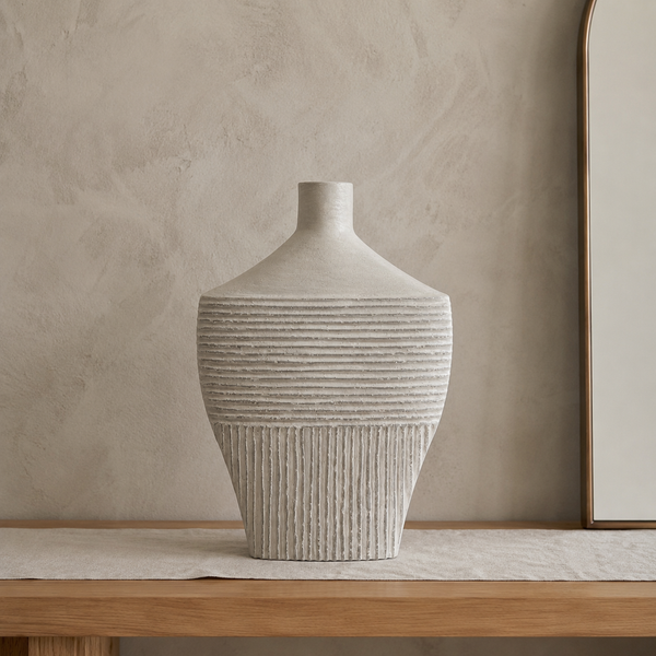 Modern Textured Tabletop Sculpture – Stone Effect Decorative Accent 29cm