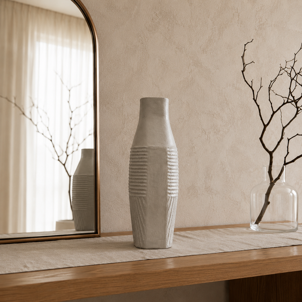 Modern Textured Tabletop Sculpture – Stone Effect Decorative Accent 29cm