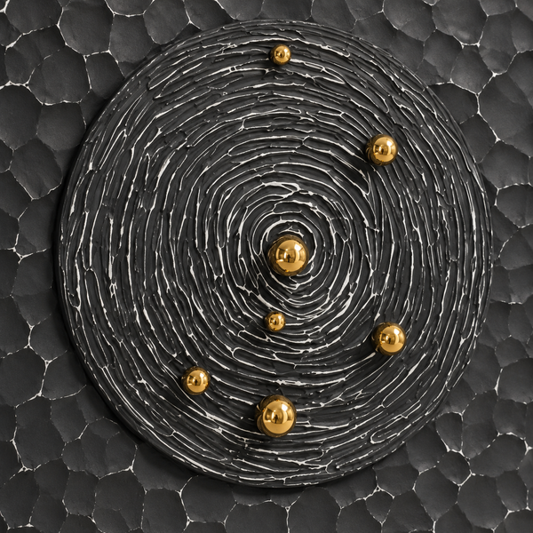 Carved 3D Wall Art - Textured Black Sculptural Statement Piece  75 x 100cm