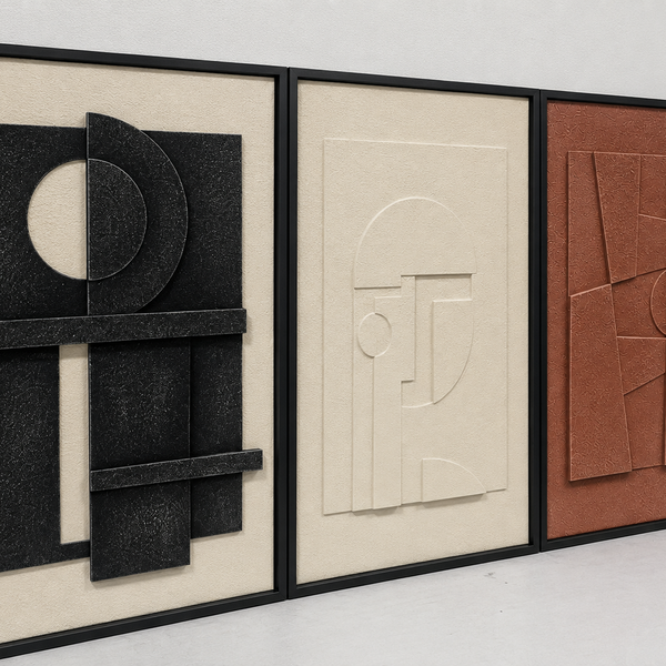 Carved 3D Wall Art - Contemporary Abstract Statement Piece 120 x 60cm