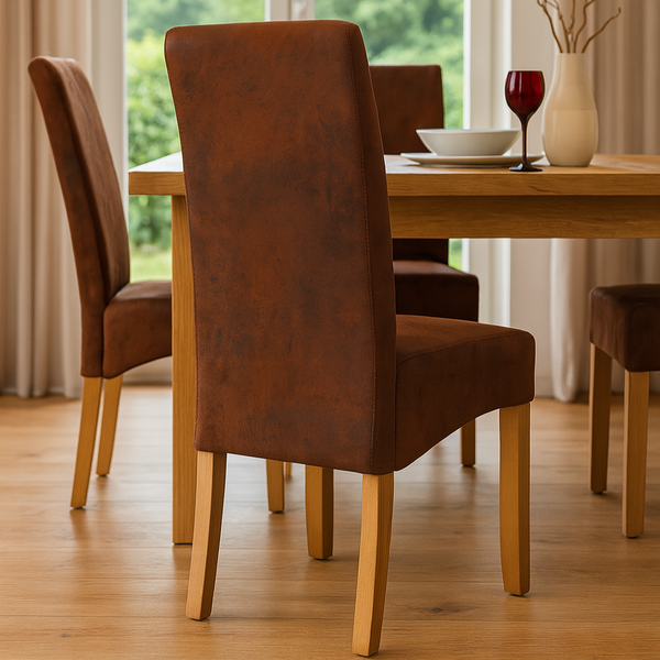 Casa Noble Vintage Look Colonial Style Dining Chairs with Wooden Legs