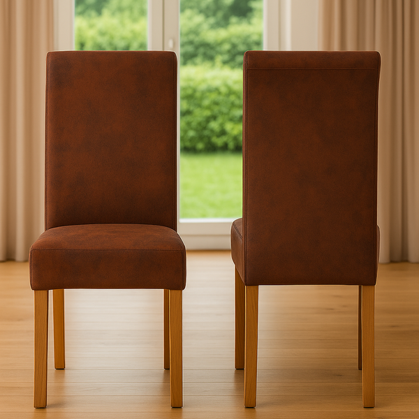 Casa Noble Vintage Look Colonial Style Dining Chairs with Wooden Legs