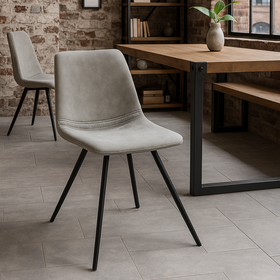 Amsterdam Classic Retro Design Stone Grey Chair x 4