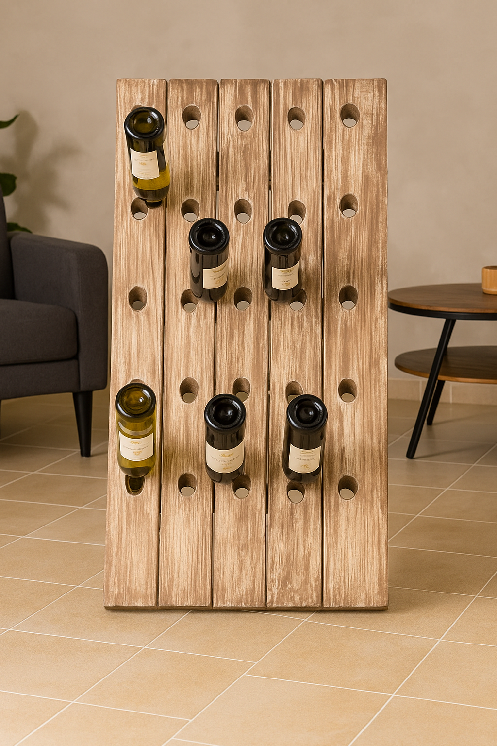 Wooden Wine Rack Bottle Holder Natural – Bodega - Artico Interiors