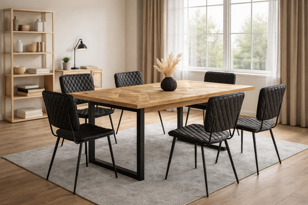 Solid Acacia Wood Dining Table 190cm – Venice U-Leg Frame