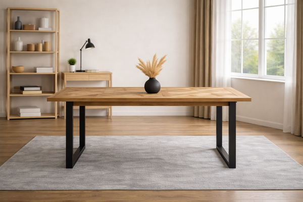 Solid Acacia Wood Dining Table 190cm – Venice U-Leg Frame