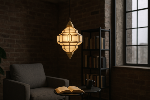 Celeste Handcrafted Embossed Lantern in Gold 45cm