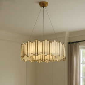 Aurora Handcrafted Glass Chandelier with Gold Finish 60cm