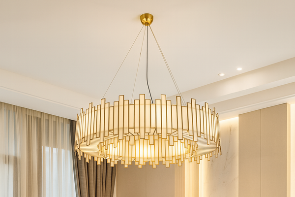 Aurora Handcrafted Glass Chandelier with Gold Finish 90cm