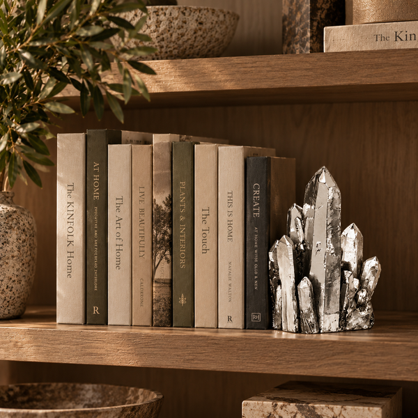 Decorative Silver Mountain Resin Bookend - 20cm
