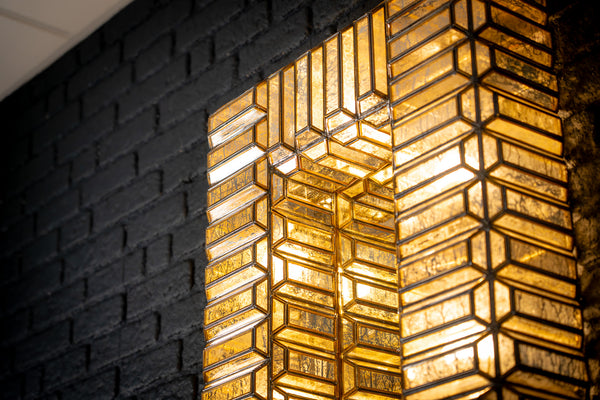 Aurora Handcrafted Embossed Mirror Wall Lamp in Brass Antique 79cm