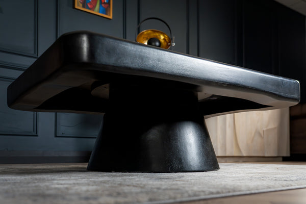 Amazon Solid Mango Wood Black Coffee Table with Metal Butterfly Inserts 110 cm