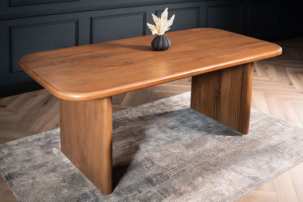 Como Solid Mango Wood Oval Dining Table Dark Brown 200 cm