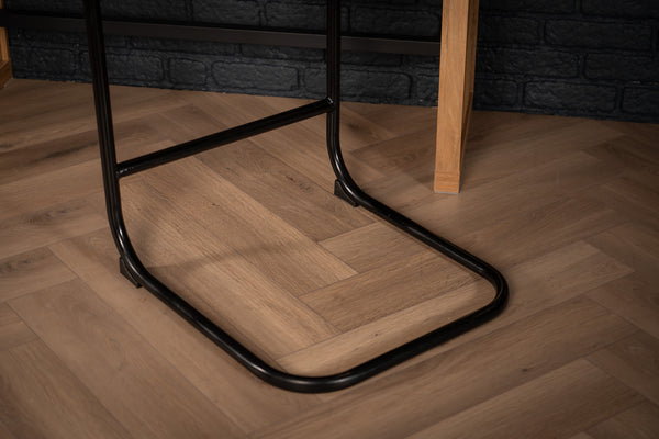 Veneto Genuine Leather Cantilever Barstool Chair Brown