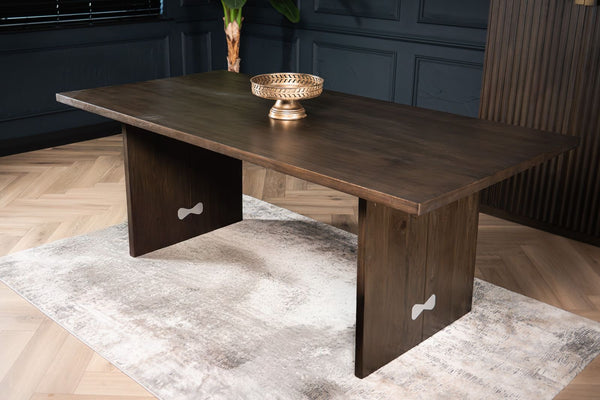 Butterfly Solid Mango Wood Dining Table Grey 200 cm