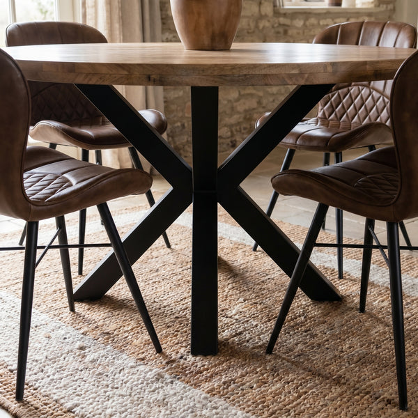 Solid Mango Wood Round Dining Table 140cm – Galaxie Star Base