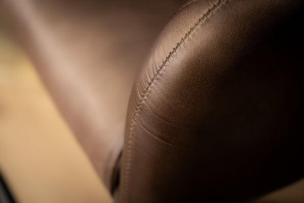 Ticino Genuine Leather Taupe Bar Stool with Black Leg