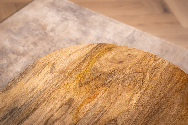 Reno Flute Art Deco Design Solid Mango Wood Coffee Table 120 cm