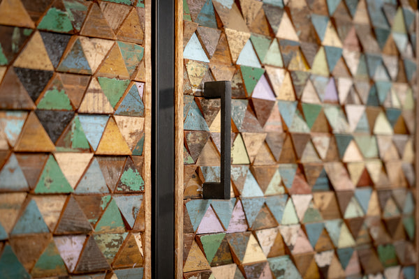 Iron Sky Recycled Mango Wood and Black Metal Frame Sideboard 160 cm