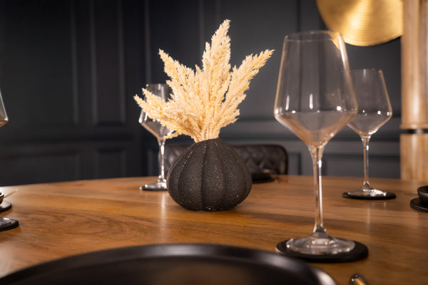 Reno Flute Art Deco Design Solid Mango Wood Round Dining Table 140 cm