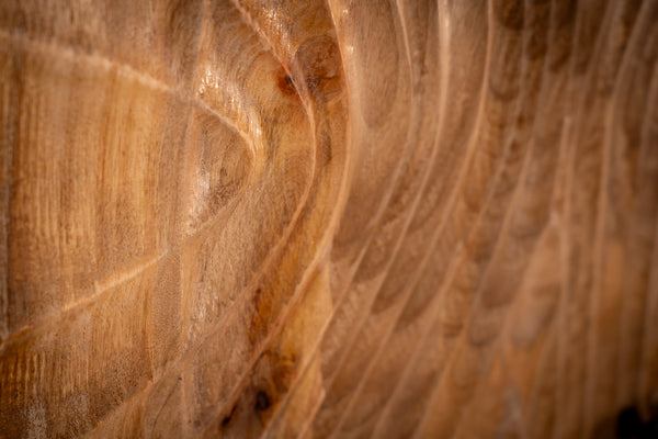 Scorpion Solid Mango Wood Highboard Cabinet Natural Brown with 3d carvings 178 cm