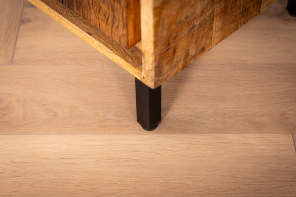 Factory Solid Industrial Style Mango Wood Sideboard with Fronts Made of Recycled Wood 160 cm