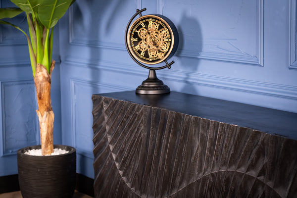 Scorpion Solid Mango Wood Black Sideboard with 3d Effect Fronts 177 cm