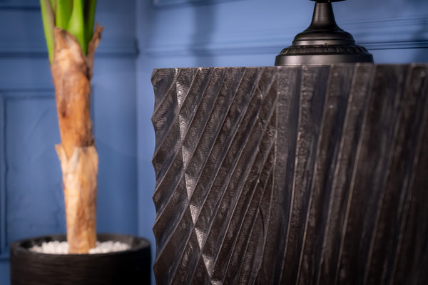 Scorpion Solid Mango Wood Black Sideboard with 3d Effect Fronts 177 cm