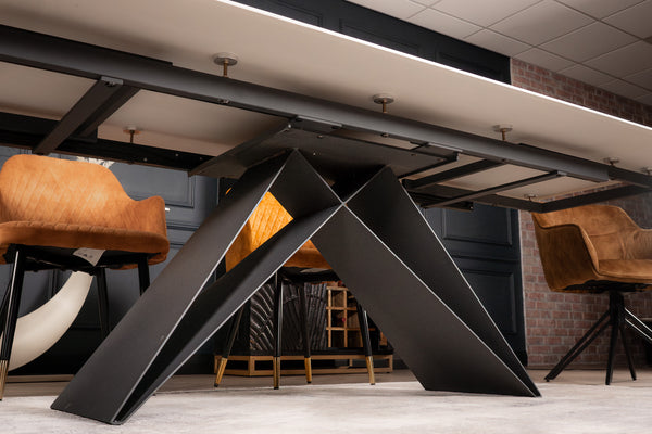 Apollo Extendable Italian Sintered Stone Dining Table in White Marble Look 180-220-260 cm