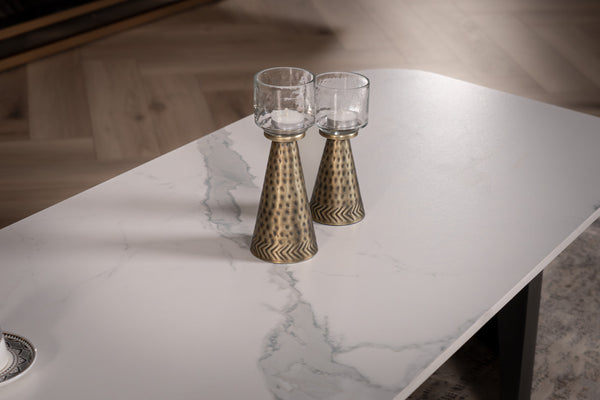 Marvellous Italian Sintered Stone Coffee Table in White Marble Look 135 cm