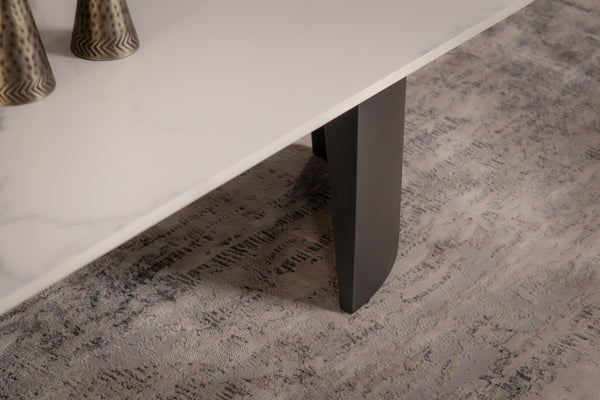 Marvellous Italian Sintered Stone Coffee Table in White Marble Look 135 cm