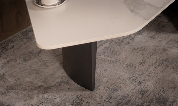 Marvellous Italian Sintered Stone Coffee Table in White Marble Look 135 cm