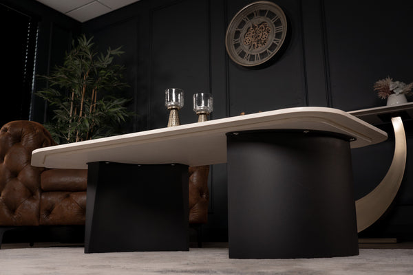 Marvellous Italian Sintered Stone Coffee Table in White Marble Look 135 cm