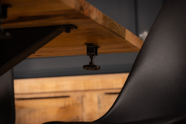 Galaxie Solid Mango Wood Industrial Extendable Dining Table with Star Shaped Frame 160-240 cm