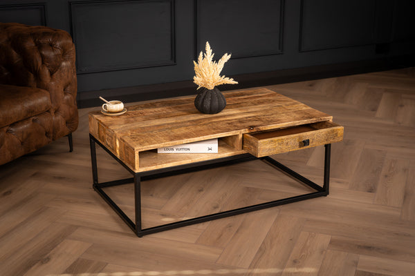 Woodland Drawer Natural Mango Wood Coffee Table 100 cm