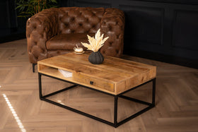 Woodland Drawer Natural Mango Wood Coffee Table 100 cm