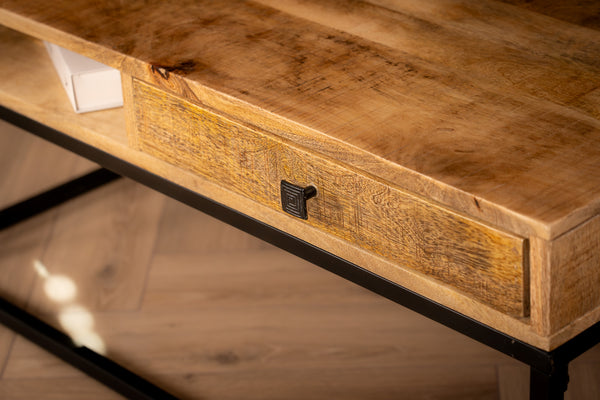 Woodland Drawer Natural Mango Wood Coffee Table 100 cm