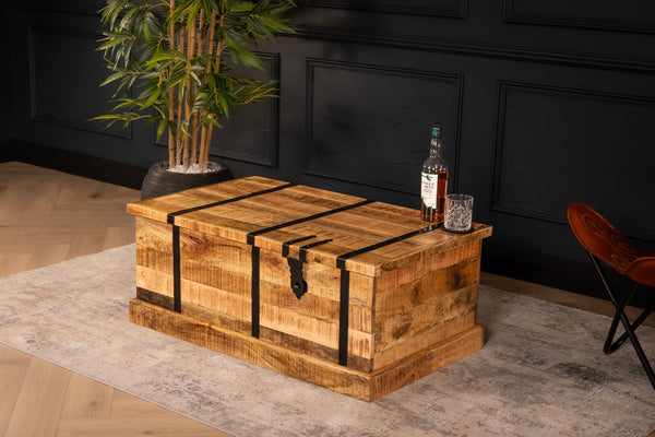 Cellar Mango Wood Coffee Table Bar with wine storage 100 cm