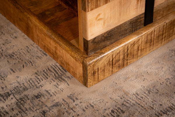 Cellar Mango Wood Coffee Table Bar with wine storage 100 cm