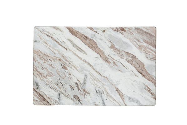 Solid Mango Wood Natural Toronto Marble Beige Coffee Table - Lucerne Natural 120cm
