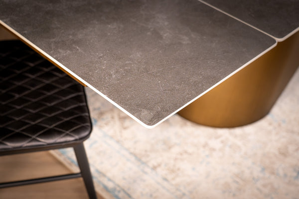 Nemesis Extendable Italian Sintered Stone Dining Table in Vienna Black Gold Marble Look 180-220-260 cm