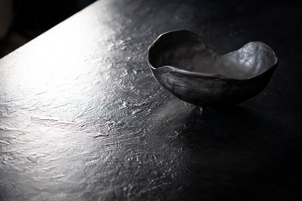 Portofino Mango Wood Dining Table with Black Mosaic Top and Fluted Leg 240 cm