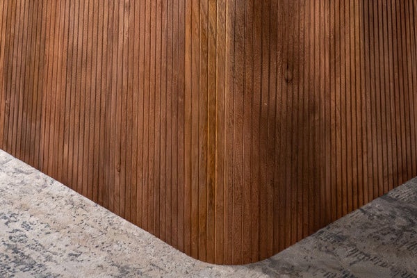 Portofino Mango Wood Dining Table with Black Mosaic Top and Fluted Leg 240 cm