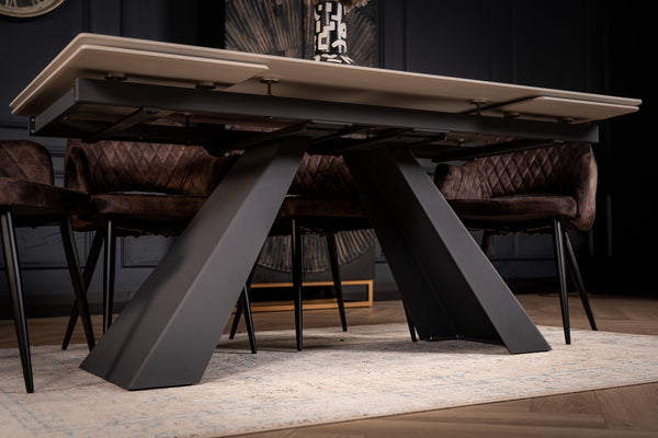 Oasis Extendable Italian Sintered Stone Dining Table in Italian White Marble Look 160-200-240 cm