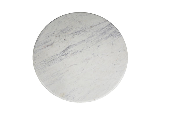 Solid Mango Wood Natural Banswara Marble White Round Coffee Table - Lorenzo Brown 100cm
