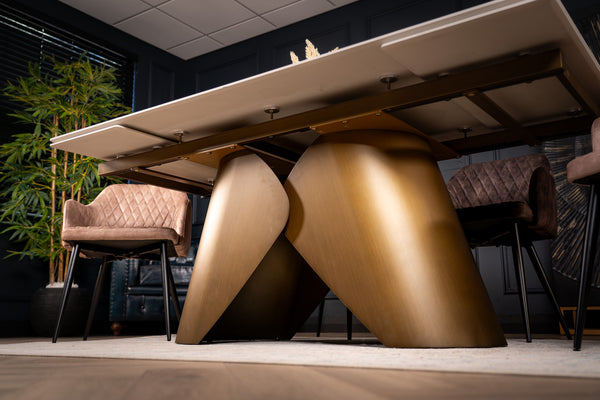 Nemesis Extendable Italian Sintered Stone Dining Table in Italian White Marble Look 180-220-260 cm